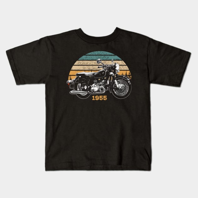 1955 R69 Vintage Motorcycle Design Kids T-Shirt by Madisen Harvey